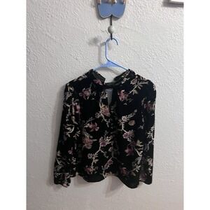 Cache Womens Black High Neck Velveted Long Sleeve Top Size XS‎ Velvet